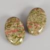 2pcs /lot Natural Massage Stones Green Flowers Hot Stone for Spa Massage Therapy Hot Spa Rock Balancing Soothing Meditation Reiki or Worry Stones view 3