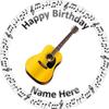7.5 inch circle round guitar music notes cake topper printed edible icing personalised view 1
