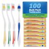 FactorDuty FactorDuty 100 Toothbrushes Lot Wholesale Standard Classic Medium Soft Toothbrush view 1