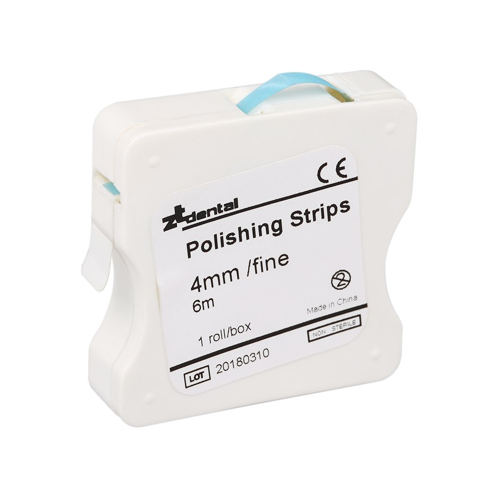 Anself Dental Polishing Strip 4mm Resin Tooth Interdental Sanding Grinding Whitening Teeth Surface Dentistry Lab Supplie (1Roll/Box Blue)