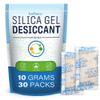 LotFancy Silica Gel Sachets 10g 30 Packs, Desiccant Bags Reusable Moisture Absorber for Food or Filament Storage view 1