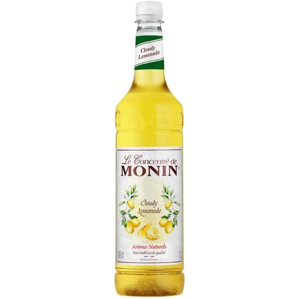 MONIN Premium Cloudy Lemonade Concentrate 1L for Hand Crafted Lemonades, Cocktails and Mocktails. Vegan-Friendly, Allergen-Free, 100% Natural Flavours and Colourings