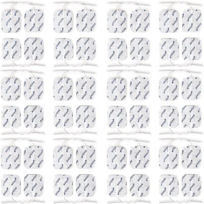 48 axion TENS Electrode Pads - 50x50mm, Best Price Pack - Reusable, Very Good Adhesion - Compatible to Most TENS & EMS Stimulation Current Machines with 2mm Plug