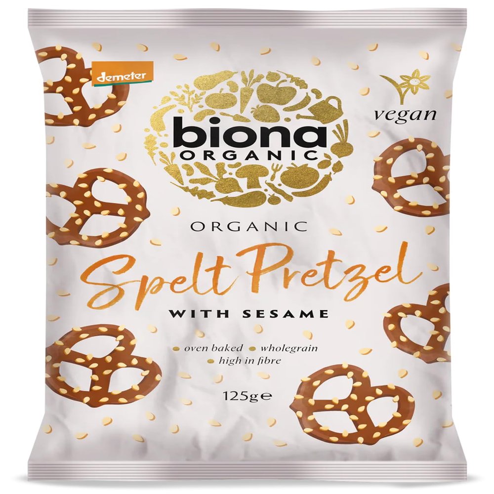 Biona Organic Spelt Pretzels with Sesame Seeds, 125g