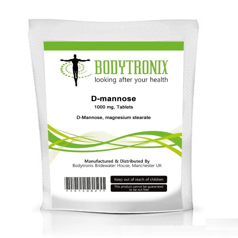 Bodygenix D-Mannose 1000mg Tablets High Strength UTI Treatment Immune System Support Vegan Food Supplement - 60 Tablets 2 Month Supply