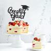 INNORU Congrats Grad Cake Topper - Black Glitter Class of 2020 Graduate Party Decorations Supplies - High School Graduation, College Graduate Cake Topper view 4