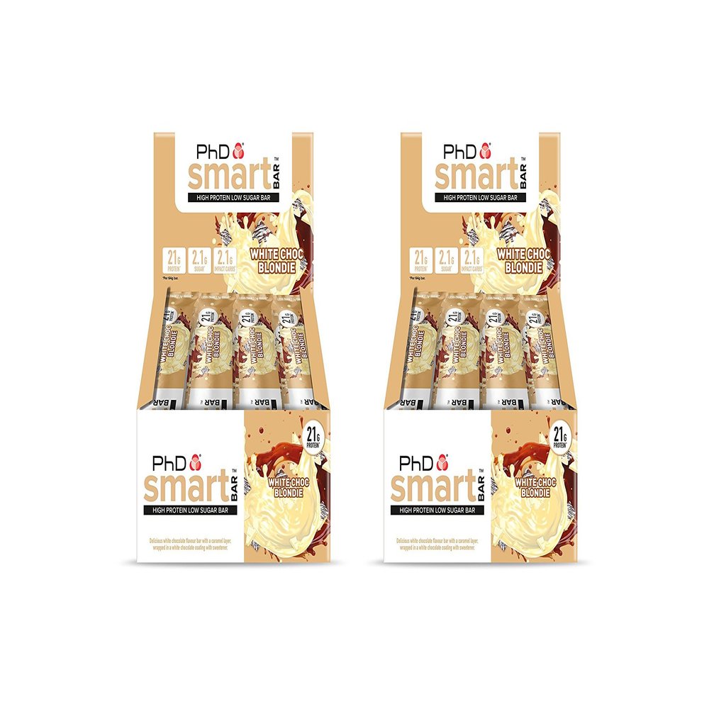 12 Pack x PhD Smart Bar High Protein Low Carb Bar Pack of 2) 24 Bars x 64 g
