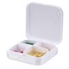 ZDQZC Pill Organizer - Portable Pill Box Small Pill Container for Purse or Pocket, Excellent Pill Storage Case (White, 4 Compartment) view 1