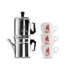 Barbera NEAPOLITAN COFFEE POT 3 CUPS CAN - GROUND COFFEE BLENDS + SET CUPS view 1