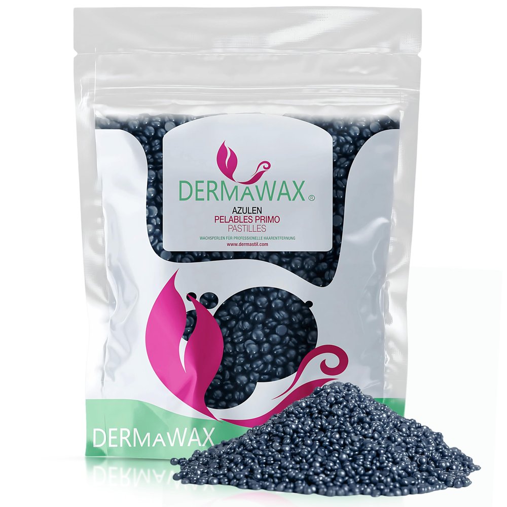 Dermawax Professional Hard Wax Beads- Full Body Stripless Depilatory Waxing Film Wax Less Pain Formula Hair Removal of Face Legs Armpit Bikini Line (2 kg (Pack of 1), Azulene)