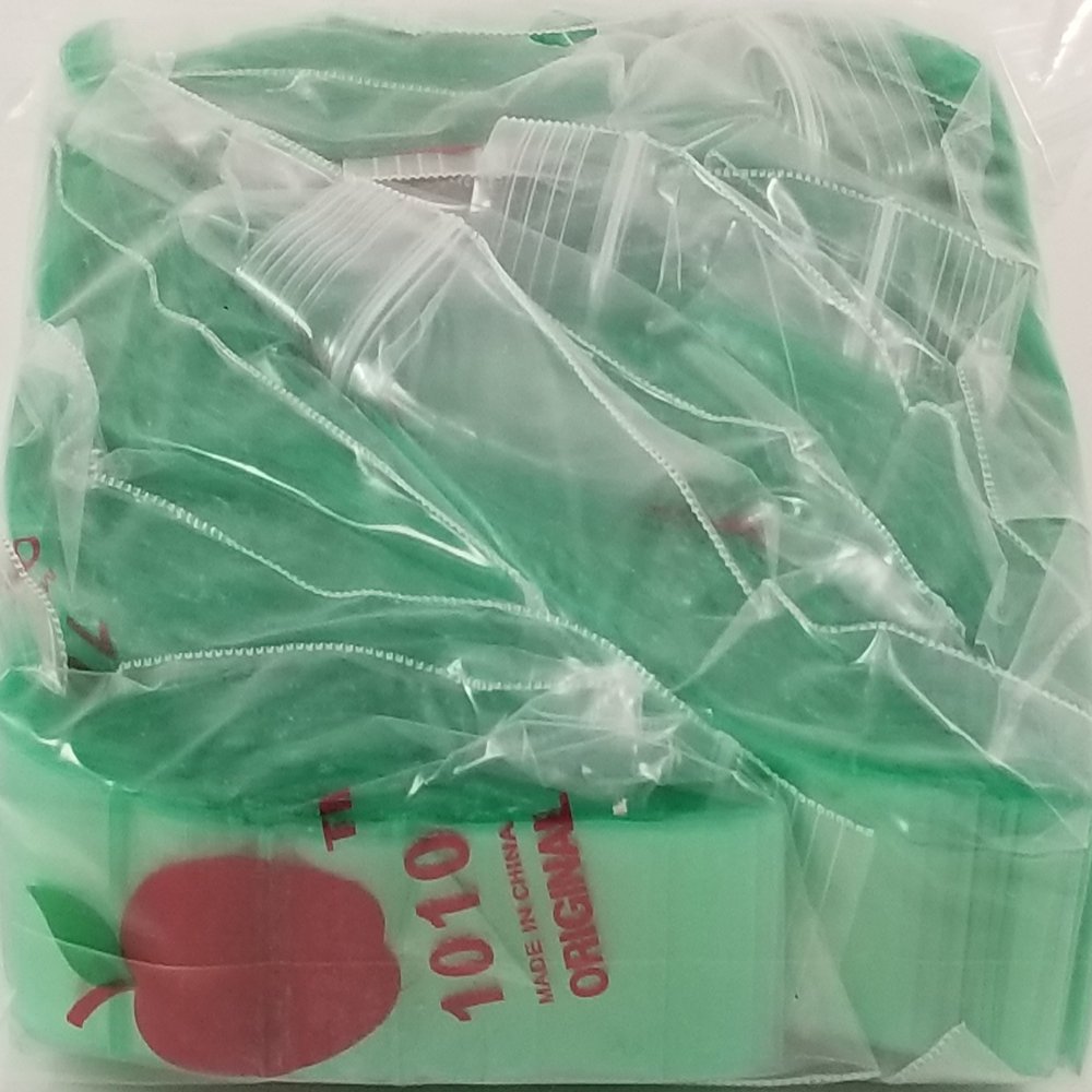 1010 Original Mini Ziplock 2.5mil Plastic Bags 1" x 1" Reclosable Baggies (Green) Bulk