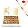Ghasitaram Gifts Rakhi Gifts for Brothers Rakhi Sweets - Ghasitarams Sweets Chocolate Kaju Katli 400 GMS with Beads Rakhi view 1