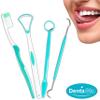 4Pc Dental Care Kit with Soft Bristle Toothbrush, Tongue Scraper, Mirror & Dentists Tooth Pick for Superior Interdental Cleaning view 3