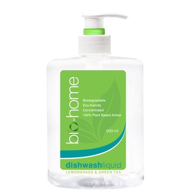 bio-home 100 Washing Up Liquid 500mL x3 | 100% Plant Based | Washes 5x More Plates | Environemntally Friendly|Dermatologically Tested | No Animal Testing | Lemongrass & Green Tea Aroma