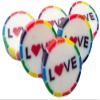 100 Rainbow Pride Sweets with LOVE in the middle in Pink Lemonade Flavour Red Heart view 3