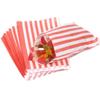 100 - Striped Candy Paper Bags for Sweet Flavor Buffet Wedding Cake Gift Shop (5'' X 7'') (Red, Qty: 100 Bags) view 1
