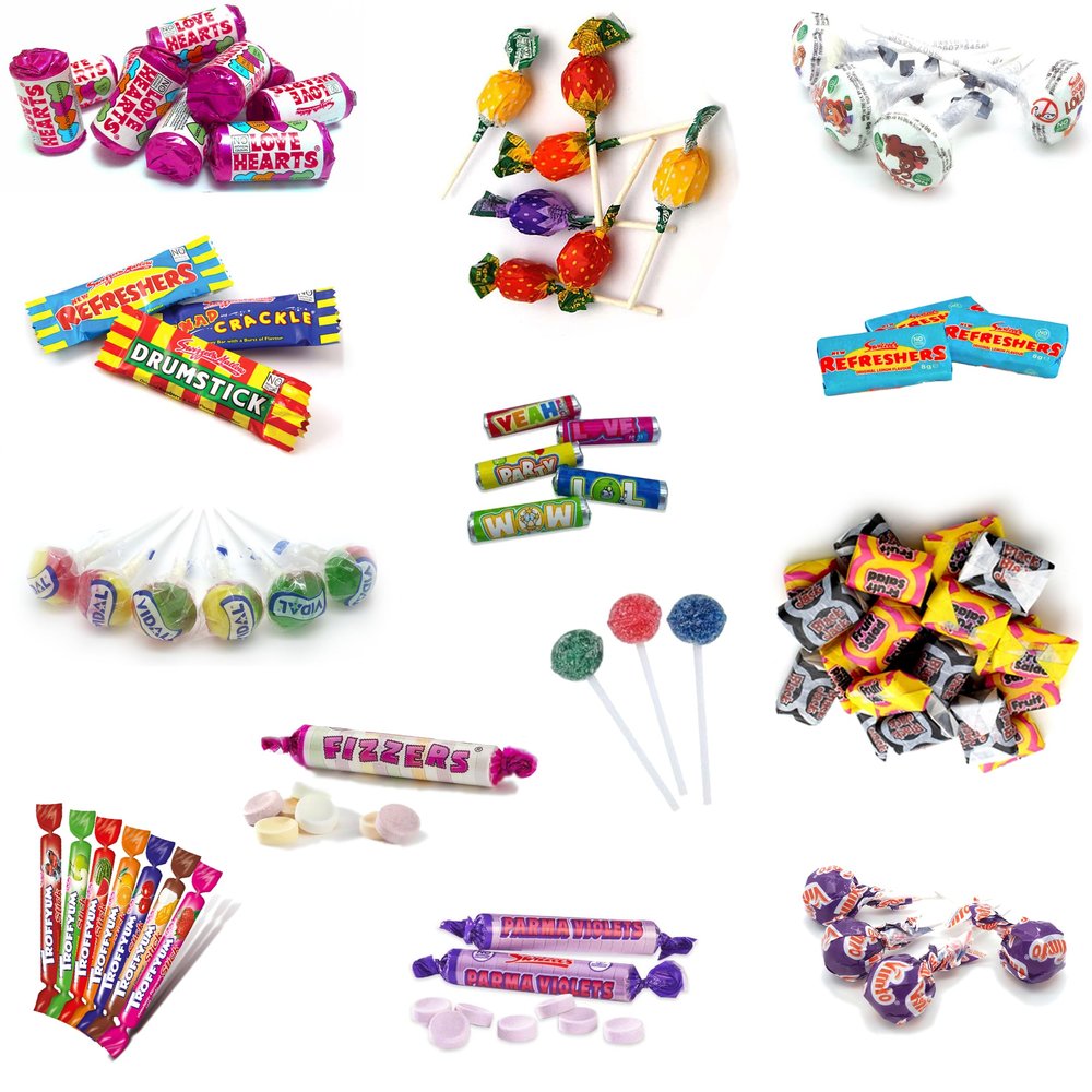 100 mix assorted sweets in a bag