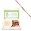 Ghasitaram Gifts Rakhi Gifts for Brothers Diet Chiwda Namkeen and Natural Sugarfree Mix Hamper with Pearl Rakhi view 1