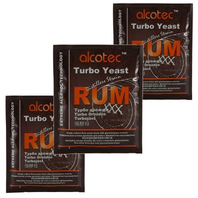 3X Alcotec Distillers Yeast Rum with Glucoamylase Enzyme 73g 25L