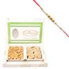 Ghasitaram Gifts Rakhi Gifts for Brothers Multigrain Mix Namkeen and Sugarfree Kaju Katli Hamper with Pearl Rakhi view 1