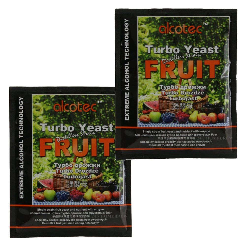 2X Alcotec Distillers Yeast Fruit with Enzyme 60g 25L