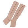 2-Pack Zipper Compression Socks for Men/Women with Open Toe, Knee High 20-30mmHg Compression Support Hose - Beige - L/XL view 2