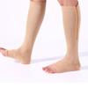 2-Pack Zipper Compression Socks for Men/Women with Open Toe, Knee High 20-30mmHg Compression Support Hose - Beige - L/XL view 4