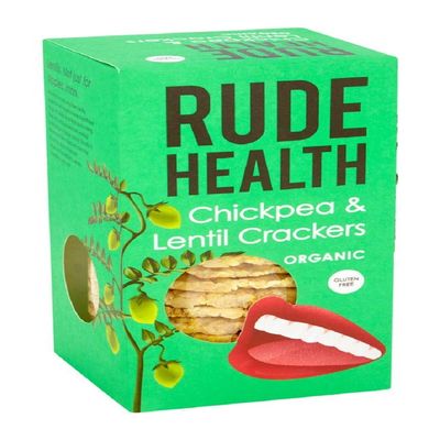 Rude Health Organic Chickpea and Lentil Crackers 120 g, Pack of 1