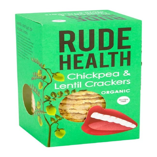 Rude Health Organic Chickpea and Lentil Crackers 120 g, Pack of 1