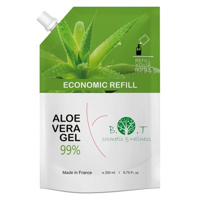 Aloe Vera Gel Bio Pure 100% Natural Lanzarote: Aloe Vera After Sun, Face Care, Face Moisturiser, Body Moisturiser, Hair Care, After Wax, Shave, Tattoo, Hydrating, Soothing - 250 ml