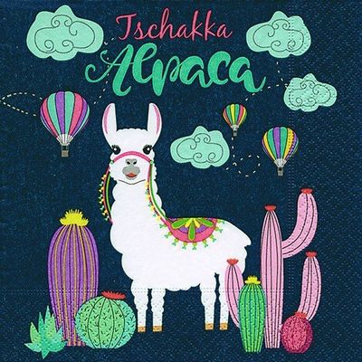 20 Napkins Alpaca Cactus/Pets/Children/Motif 33 x 33 cm