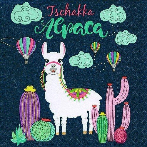 20 Napkins Alpaca Cactus/Pets/Children/Motif 33 x 33 cm