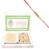 Ghasitaram Gifts Rakhi Gifts for Brothers Diet Chiwda Namkeen and Sugarfree Kaju Katli Hamper with Pearl Rakhi view 1