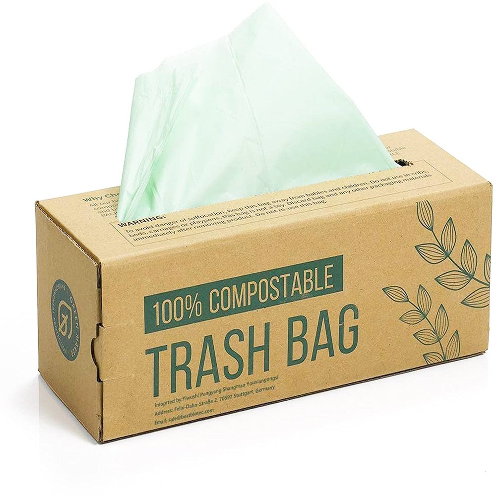 150 Bags Compost Bin Liners 6L 8L 10L 30L Kitchen Waste Bags 100% Biodegradable Bags with EN13432 Certification (8L)