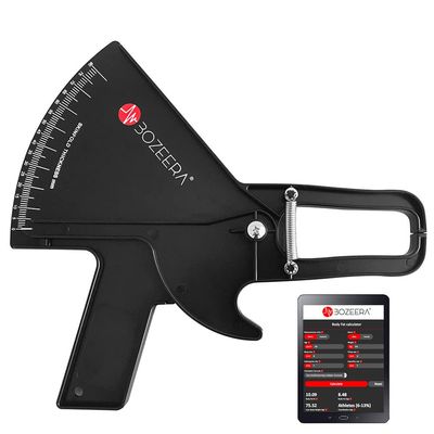 [Body Fat Caliper PRO] / Skinfold Caliper PRO - Inclusive Free Software, Video Interpretation and English Manual - BOZEERA. Premium-Version for Calculating Body Fat Percentage.