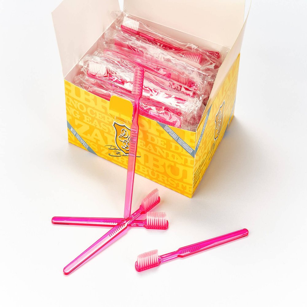 Dr. Bauer s Disposable Toothbrushes with Toothpaste Pack of 100
