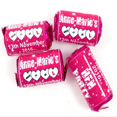 10-50 Personalised Love Hearts Hen Night Party Favours Pink Sparkly (20)