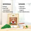 Ausha Moringa Ginger Tea Bags - 20 Bags - Caffeine Free - Digestion, Immunity - Source of Protein, Amino Acids, Antioxidants, Dietary Fibre, Vitamins & Minerals - Moringa tea Bags view 4