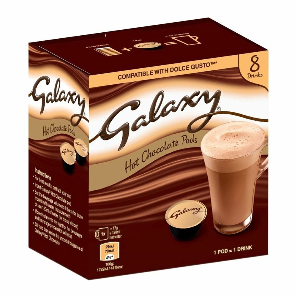 Galaxy Hot Chocolate - Dolce Gusto Compatible Pods - Value Bulk Box 8 Pods