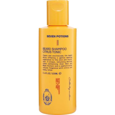 Seven Potions Beard Shampoo for Men  Gentle, Cleansing Beard Wash for a Clean Beard with No Beard Itch  Natural, Vegan, Cruelty Free  Citrus Tonic (100 ml)