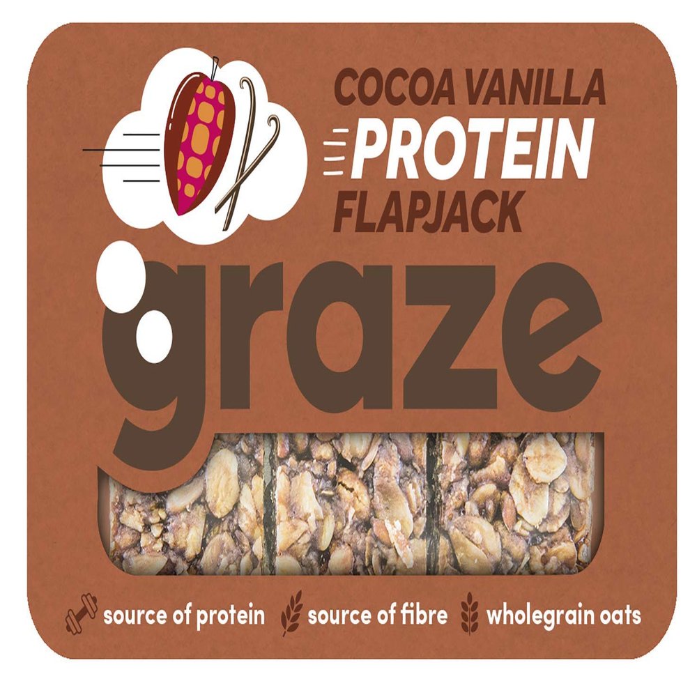 Graze Cocoa Vanilla Protein Flapjack 53g (Pack of 9)