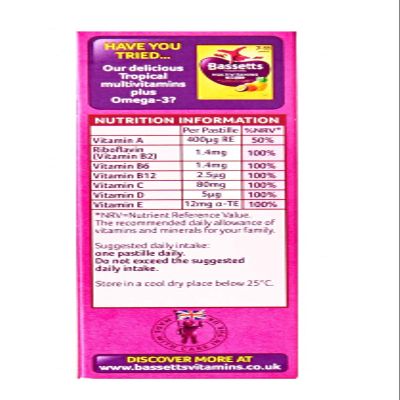 Bassetts Multivitamins, Raspberry, 7-11yrs 30 per Pack
