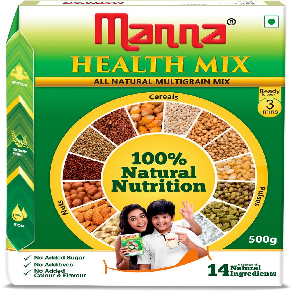Multigrains Health & Nutrition Drink, Packed with Essential Nutrients, Supports Energy & Wellness - 500gm (Pack of 1)