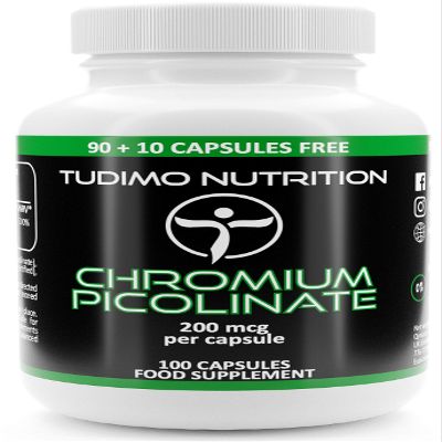 Chromium Picolinate 200mcg Capsules - 100 pcs (3+ Month Supply) of Rapidly Disintegrating Capsules, Each with 200 mcg of Premium Quality Chromium Powder