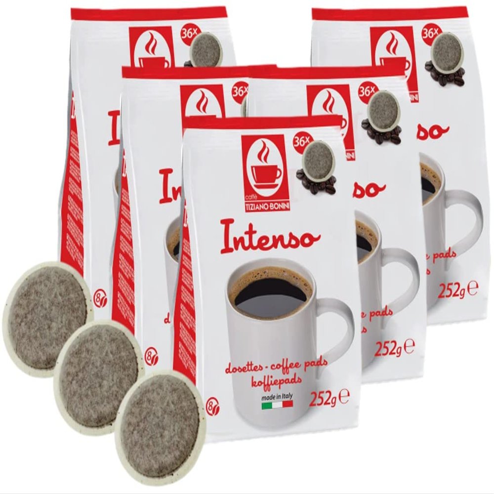 Caffe Bonini Compatible Pads for Senso, Intense, Dark, Strong Roast x36 (Pack of 5, 180 total)