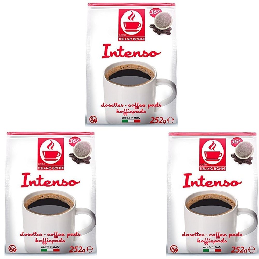 108 (3X36) BONINI INTENSE DARK ROAST, STRONG COFFEE PODS/PADS FOR PHILIPS SENSEO