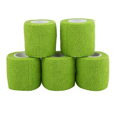 5 Rolls/Set Self Adhesive Bandage Tape Waterproof Adhering Stick Bandage Self Grip Roll Stretch Athletic Tape for Ankle Sprains & Swelling(Green)