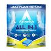 Astonish All In 1 Powerful Cleaning Dishwasher Tablets with Salt and Rinse Aid, Mega Pack of 100 Tablets, Lemon Fresh view 1