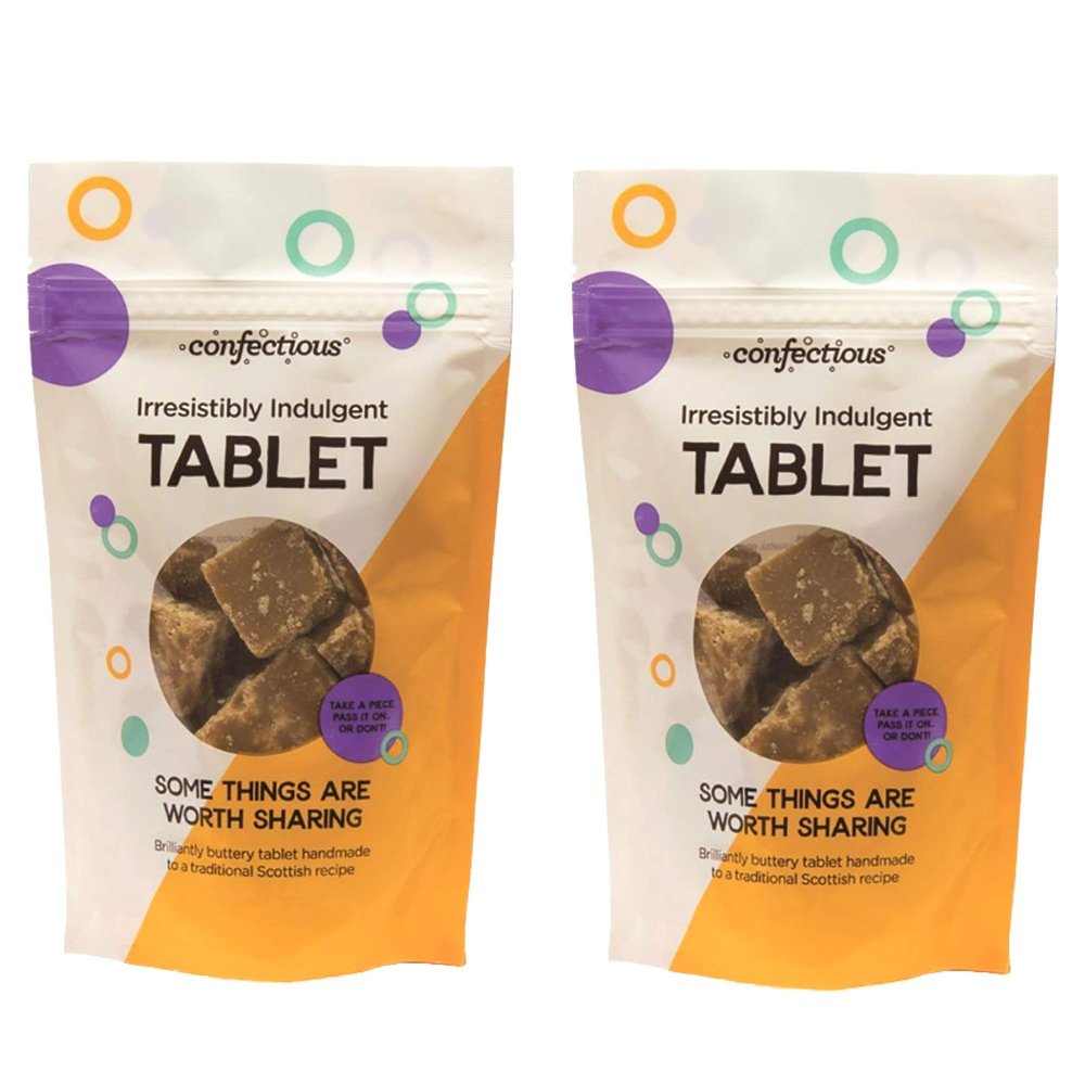 Scottish Tablet Made In Scotland: Confectious - 2 x 150g bags of Handmade Traditional Scottish Tablet - Irresistibly Indulgent Butter Tablet Sharing Bag - Artisanal Premium Quality Creamy, Gift idea