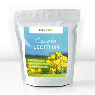 Canola Lecithin Powder, IVOVITAL, Non-GMO and Soy Free (300g)